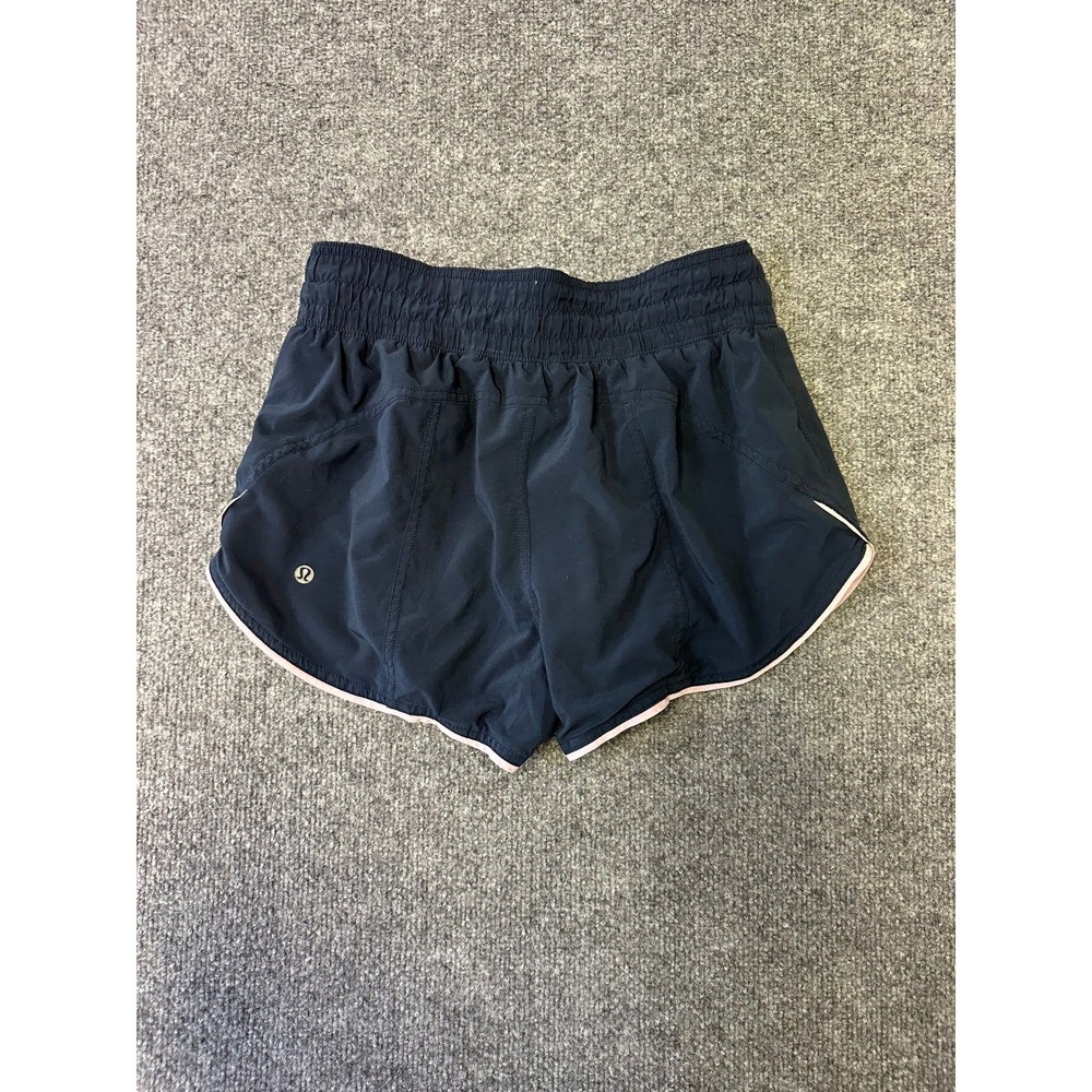 Lululemon Shorts Womens Size 4 Navy Blue Pink Trim Athletic Running Workout